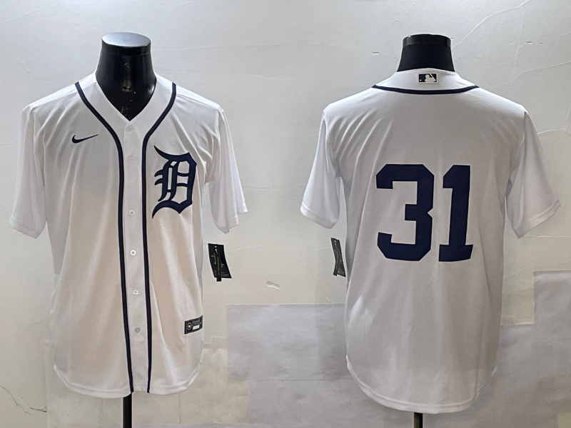 Men's Detroit Tigers Riley Greene #31 White Jersey